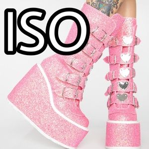 IN SEARCH OF PINK DEMONIA CANDY LOVESICK BOOTS